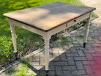 Franse keukentafel, eikehout, lade, stevig en massief, Ophalen