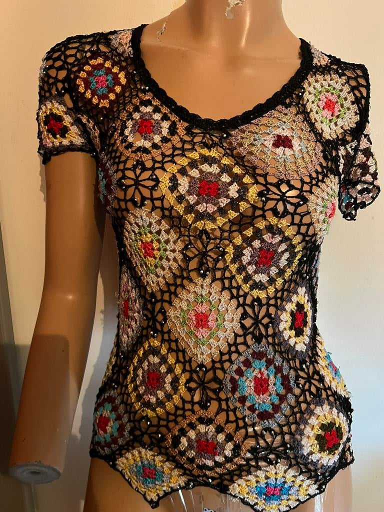BACIO AZZURRO gehaakte top maat S origineel ZGAN, Kleding | Dames, Tops, G, Wit, G, B