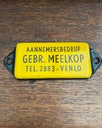 Vintage Emaille Bordje Aannemersbedrijf Meelkop Venlo, Ophalen of Verzenden