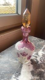 Art nouveau art deco antieke glazen fles bloemen, Ophalen of Verzenden