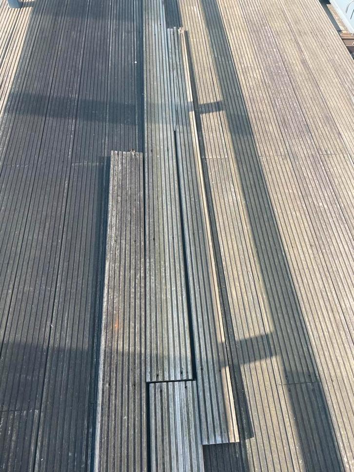 Bankirai terrasvloer 24m2 met onderbalken, Tuin en Terras, Terrasdelen en Vlonders, Gebruikt, Hout, Ophalen