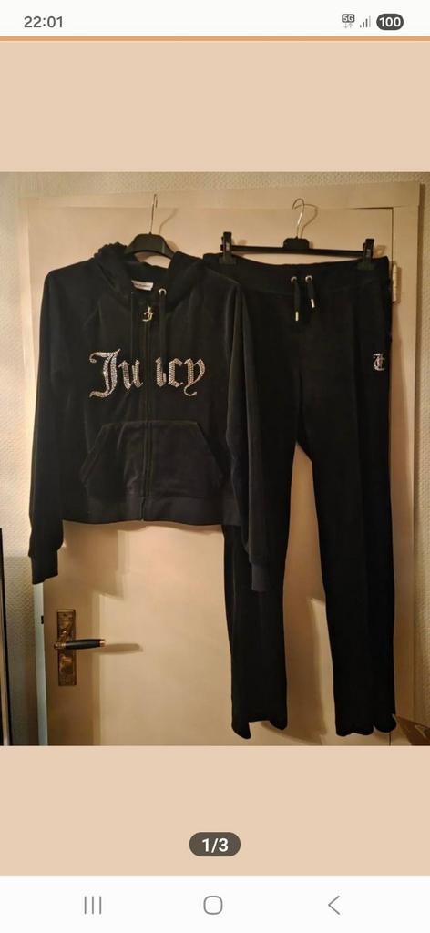 Juicy Couture dames pak, Kleding | Dames, Huispakken, Zo goed als nieuw, Maat 46/48 (XL) of groter, Zwart, Ophalen of Verzenden