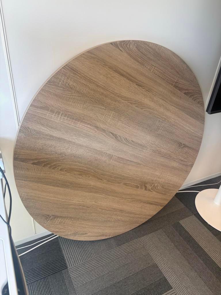 Rond tafelblad 120cm - Grijs eiken - vergadertafel eettafel, Ophalen, Gebruikt, 100 tot 150 cm, Rond