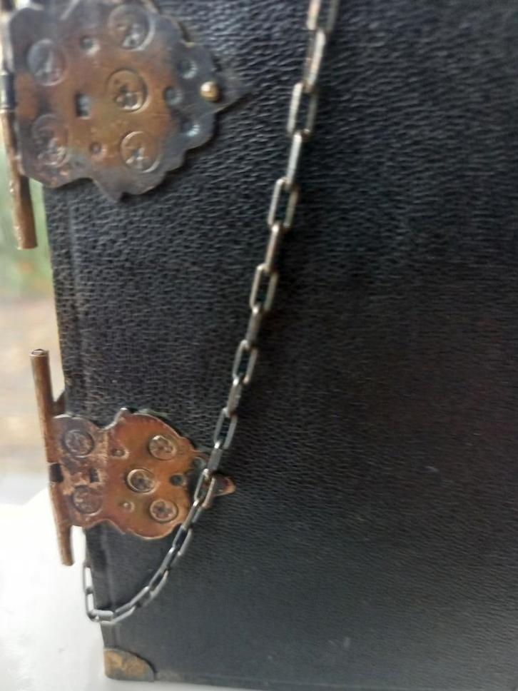 MOOIE LEDEREN BIJBEL ,, GETROUWE LEERLING ,, DE BIJBEL IS NO, Antiek en Kunst, Antiek | Boeken en Bijbels, Ophalen of Verzenden