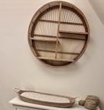 Rond rotan wandrek / wandplank CASA WAYI Ø75 cm, Huis en Inrichting, Woonaccessoires | Wandplanken en Boekenplanken, Ophalen of Verzenden