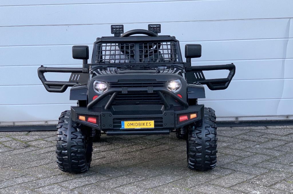 JEEP Mountain King 12v Zwart FM radio, leder zitje, Rubberba, Ophalen of Verzenden, Nieuw