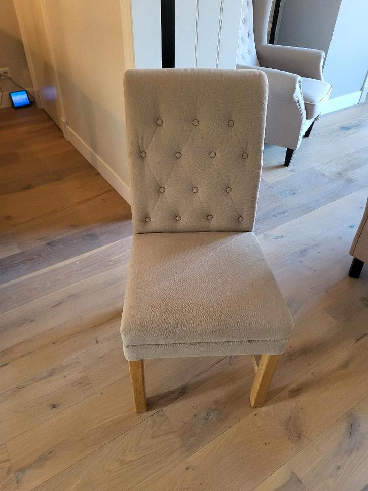 te koop 6stuks nette eetkamerstoele, Huis en Inrichting, Stoelen, Gebruikt, Vijf, Zes of meer stoelen, Stof, Overige kleuren, Ophalen