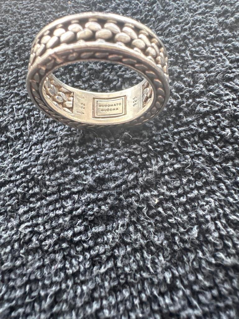 Buddha to Buddha ring - Zilveren ring gw 22 gr, Sieraden, Tassen en Uiterlijk, Ringen, Gebruikt, 20 of groter, Ophalen of Verzenden