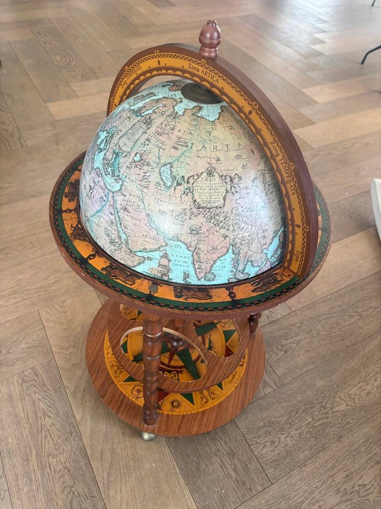 Zofoli Barglobe - Verrijdbaar en in goede staat, Ophalen, Hout, Bruin, Klassiek
