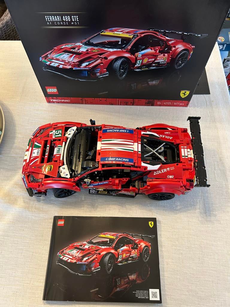 Lego Technic 42125 Ferrari 488 GTE AF Corse #51, Ophalen of Verzenden, Zo goed als nieuw, Complete set, Lego