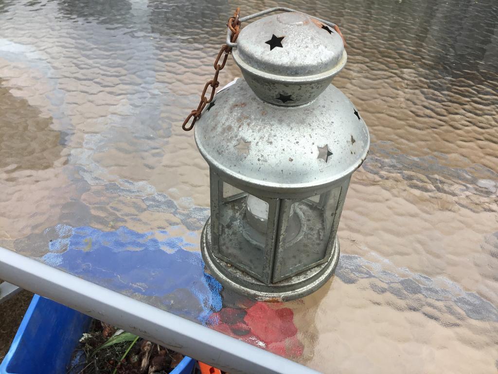 Decoratieve lantaarn met sterren - Gebruikt, Huis en Inrichting, Lampen | Overige, Gebruikt, Ophalen