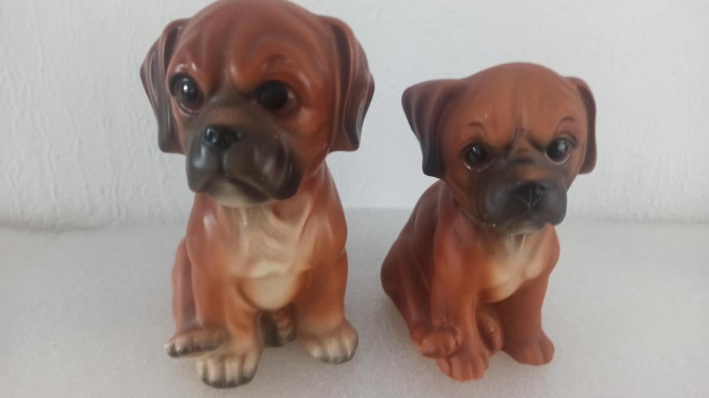 2 Boxer beeldjes 11 en 13 cm, Verzamelen, Beelden en Beeldjes, Ophalen of Verzenden, Zo goed als nieuw, Dier