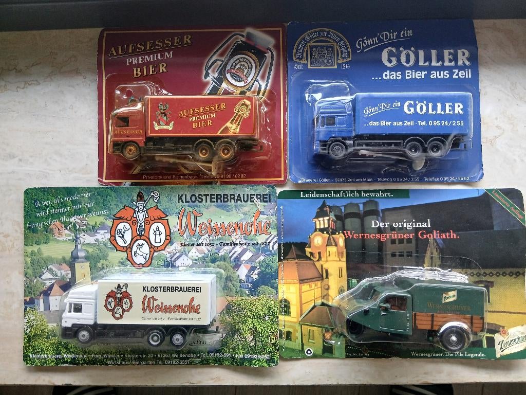 4 leuke vrachtwagens / bakwagens NIEUW, Overige merken, 1:50 of kleiner, Nieuw, Ophalen of Verzenden