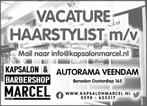 Haarstylist kapper gevraagd, 33 - 40 uur, Overige niveaus, Vanaf 1 jaar, Overige vormen