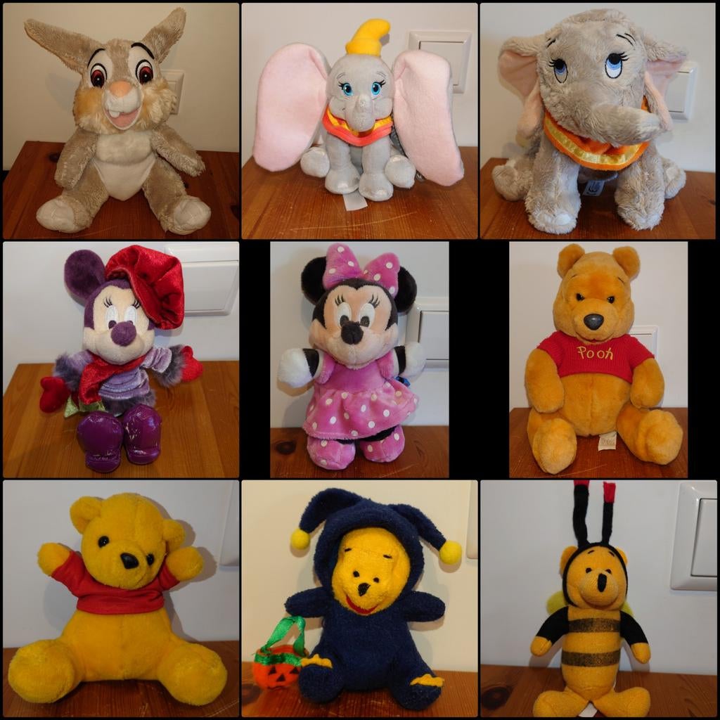 Disney knuffel Stampertje Dombo Minnie Mouse Winnie de Poeh, Ophalen of Verzenden, Knuffel