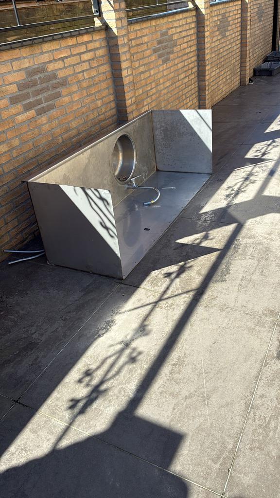 RVS Buitenkeuken met spoelbak, Tuin en Terras, Ophalen, Gebruikt, Gas, Vrijstaand