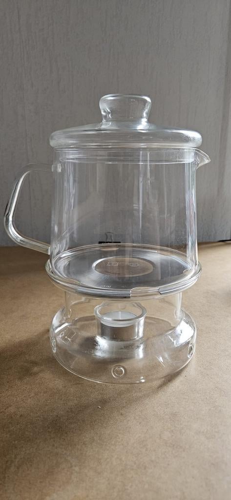 Glazen theepot met theelichthouder, Ophalen of Verzenden, Zo goed als nieuw