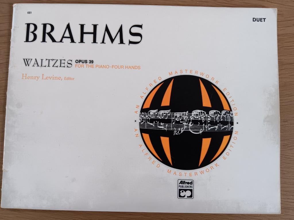 J. Brahms, Waltzes. Opus 39. for the piano - four hands, Klassiek, Ophalen of Verzenden, Zo goed als nieuw, Artiest of Componist