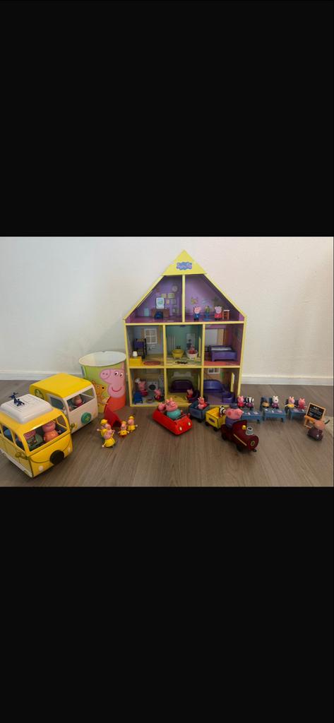 Peppa Pig mega speelset met huis en voertuigen, Ophalen, Gebruikt, Poppenhuis