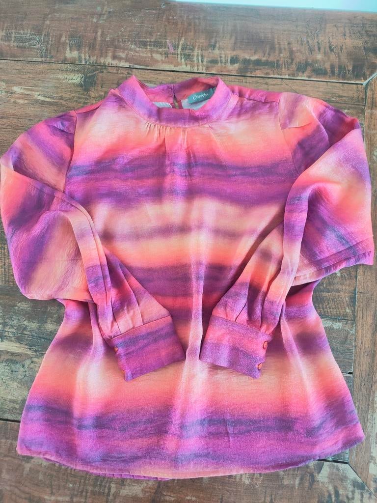 Geisha Blouse Maat 38/40 (M) - Roze/Paars gestreept, Kleding | Dames, T-shirts, Maat 38/40 (M), Geisha, Ophalen of Verzenden, Lange mouw