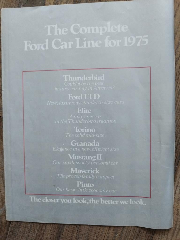 Ford 1975 Brochure - Thunderbird, LTD, Mustang, Gelezen, Ford, Ophalen of Verzenden, Ford