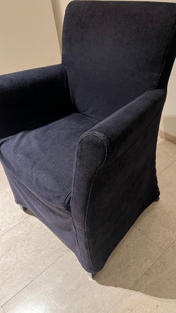 Linteloo Giulietta eetkamerstoelen donkerblauw, Ophalen, Zo goed als nieuw, Stof