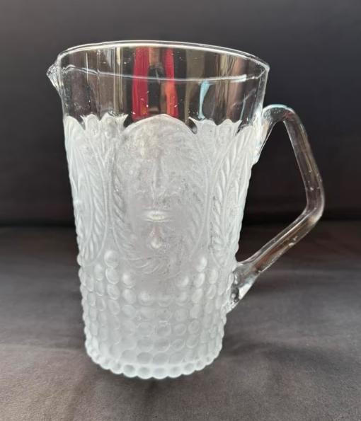 Mooie glazen waterkan met mat patroon, Glas of Glazen, Gebruikt, Ophalen of Verzenden, Glas