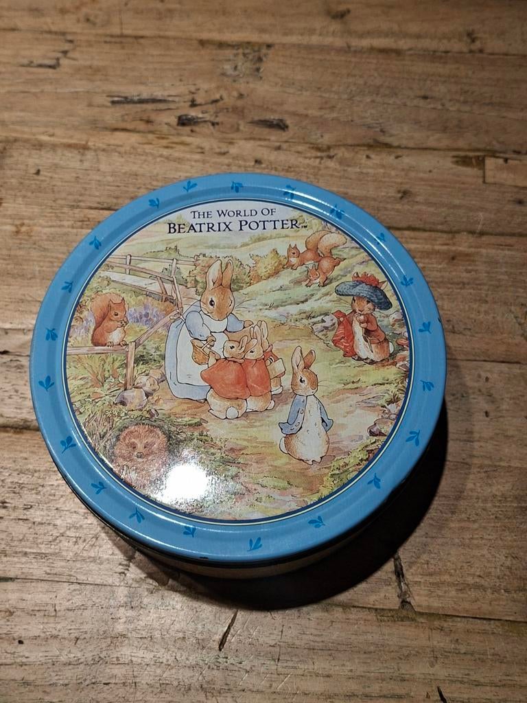 Vintage Beatrix Potter Koektrommel - Peter Rabbit & Friends, Huis en Inrichting, Keuken | Servies, Ophalen of Verzenden, Glas