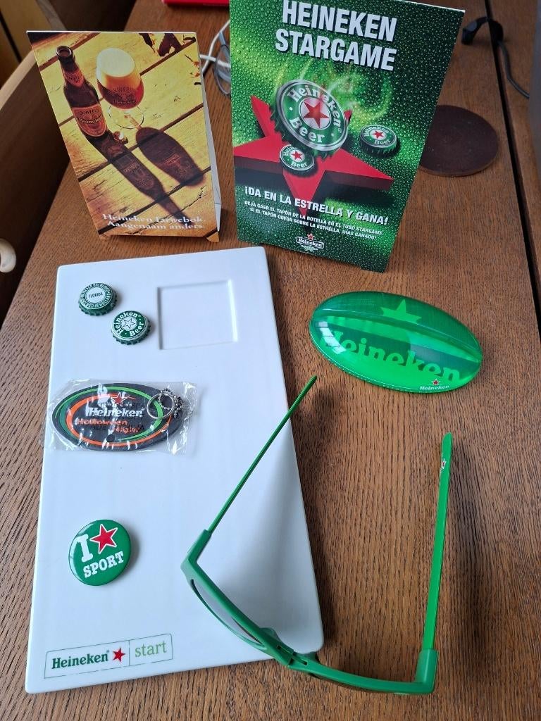 9 x Heineken bier item, zie tekst, Verzamelen, Biermerken, Nieuw, Overige typen, Heineken, Ophalen of Verzenden