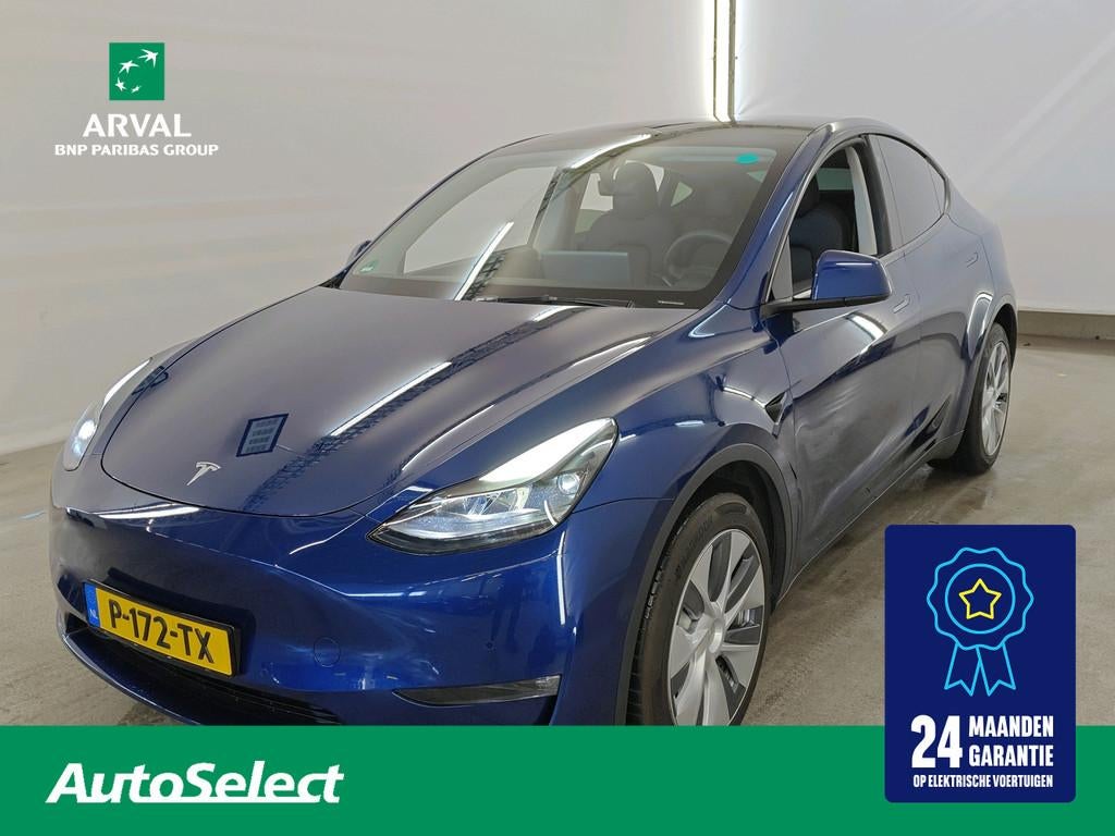 Tesla Model Y 75 kWh 351pk Long Range AWD | SOH 91% | Black, Auto's, Tesla, Gebruikt, Zwart, Blauw, 24 maanden
