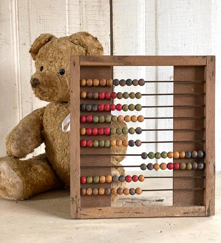 Brocante oud houten kinder telraampje / telraam, Antiek en Kunst, Curiosa en Brocante, Ophalen of Verzenden