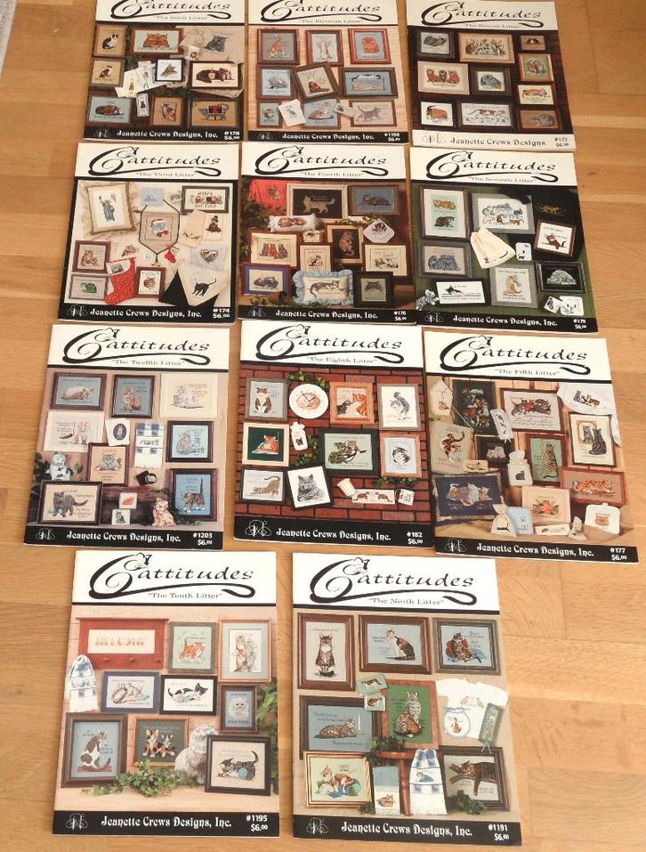 11x patroon bladen met superveel katten,poezen patronen zie, Hobby en Vrije tijd, Borduren en Borduurmachines, Nieuw, Patroon