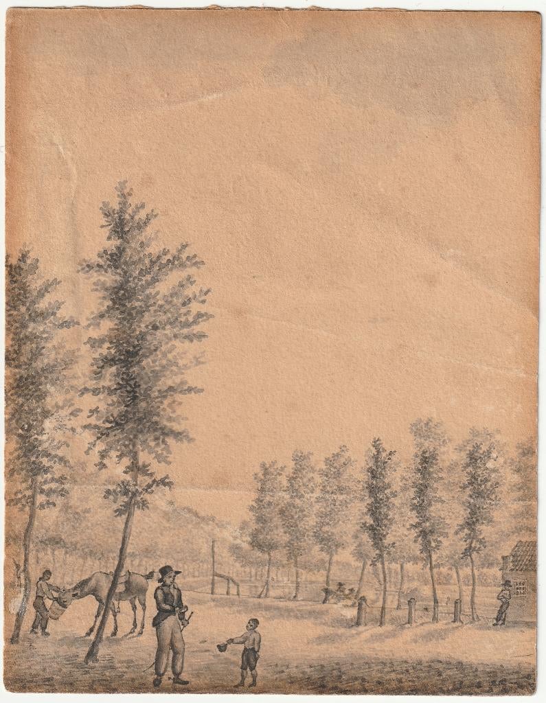 antieke tekening Nieuwersluis, Ophalen of Verzenden