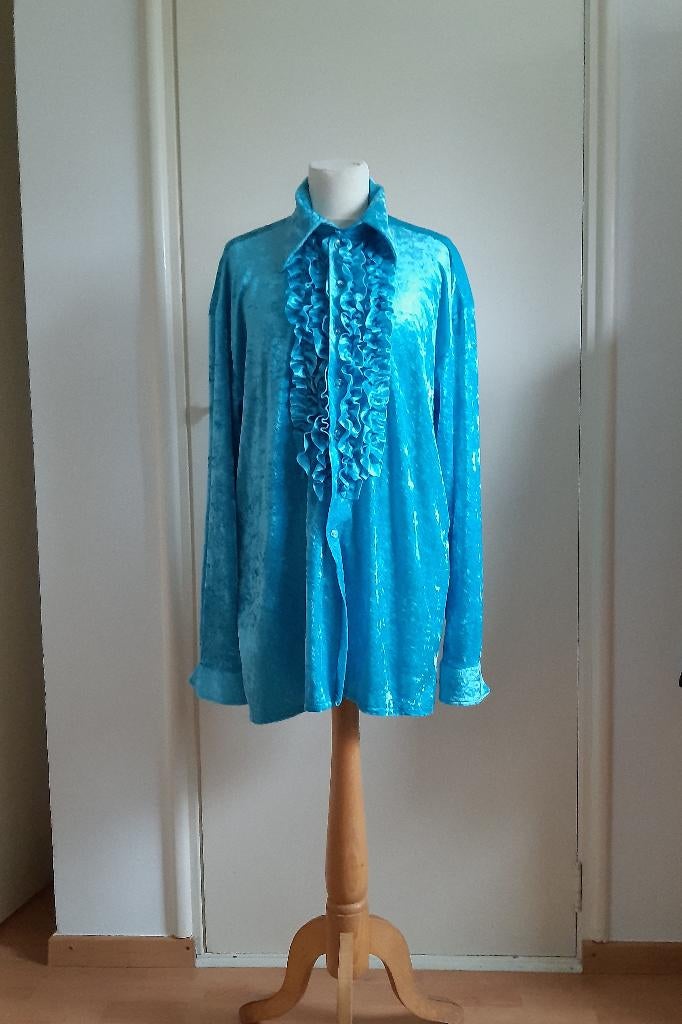 Aquablauwe herenbloes, Kleding | Heren, Carnavalskleding en Feestkleding, Ophalen of Verzenden, Gedragen