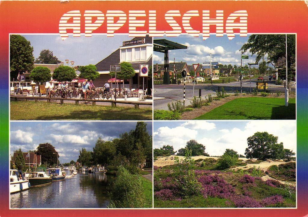 Appelscha - 4 afb 0.a. Le Coq brug - 1993 gelopen, Verzamelen, Ophalen of Verzenden, Voor 1920, Gelopen, Noord-Brabant