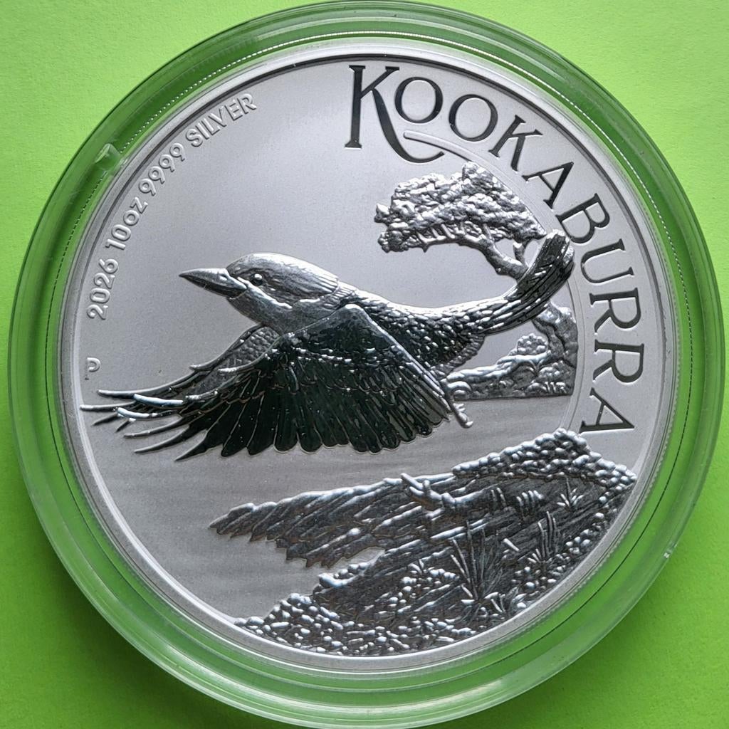 Kookaburra 2026 - 10 oz zilver, Postzegels en Munten, Verzenden, Zilver