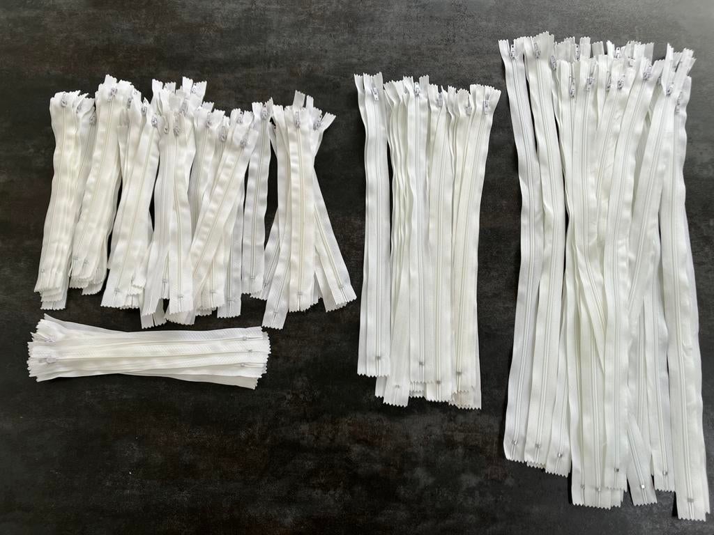 Witte ritsen, 3/4mm tandjes, japon model, Ophalen of Verzenden, Nieuw, Rits of Sluiting