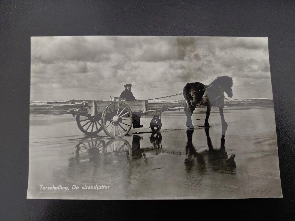 Terschelling, De strandjutter, 1961, stempel Midsland, fotok, Verzenden, 1960 tot 1980, Gelopen, Waddeneilanden