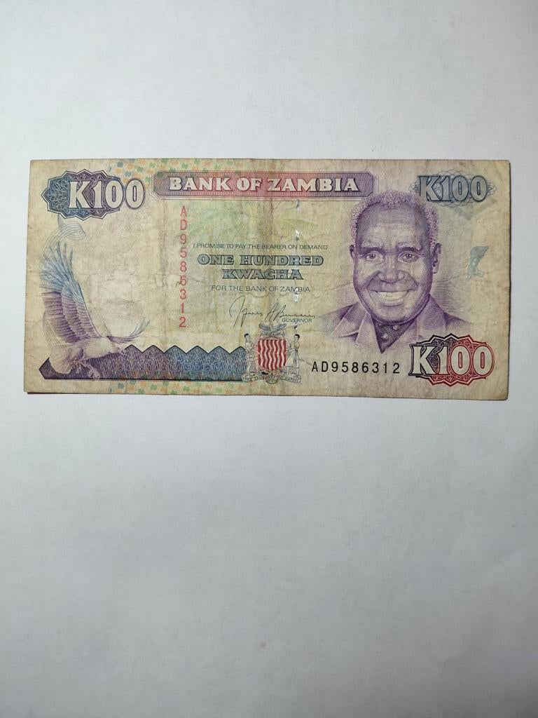 Zambia 100 kwacha 1991, Postzegels en Munten, Bankbiljetten | Afrika, Ophalen of Verzenden, Zambia