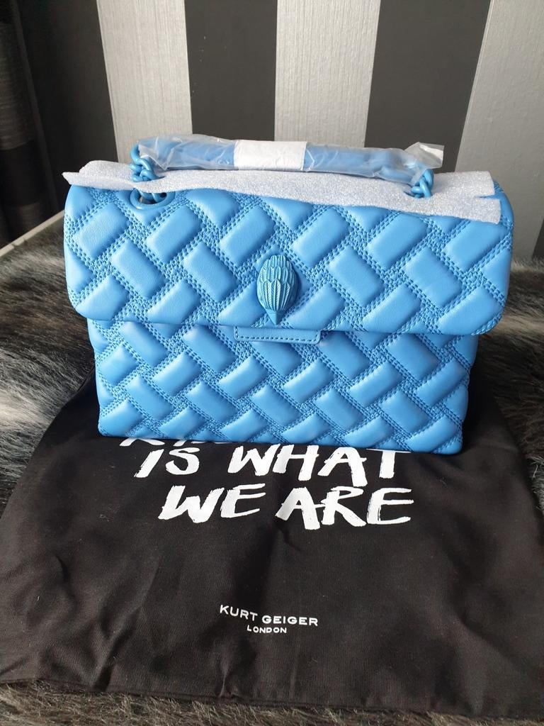 Kurt Geiger Kensington blauwe tas medium, Verzenden, Nieuw, Blauw, Schoudertasje