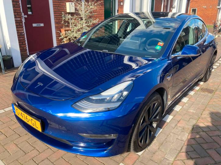 Tesla Model 3 2019 Blauw 88,6% soh, Auto's, Tesla, Particulier, Model 3, 4x4, ABS, Achteruitrijcamera, Adaptieve lichten, Adaptive Cruise Control