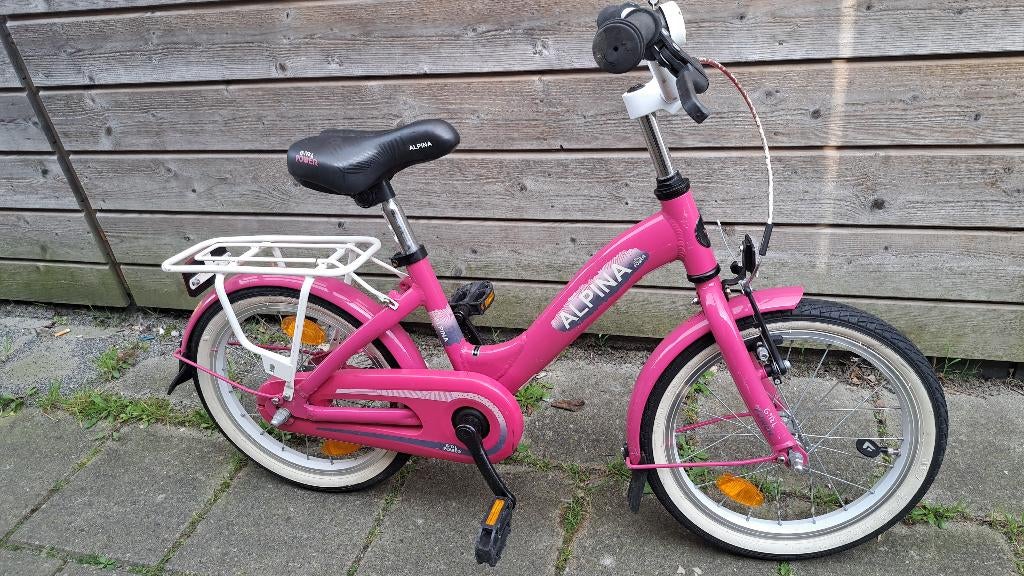 Kinderfiets Alpina roze 16 inch, Ophalen, Zo goed als nieuw, 16 tot 20 inch, Alpina