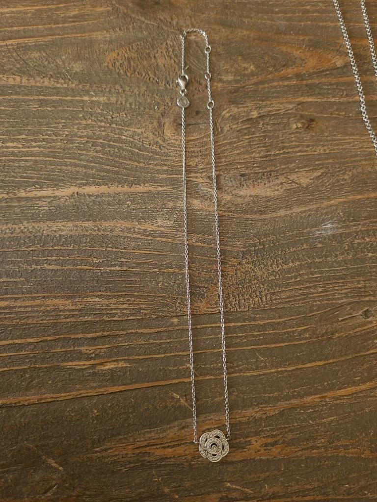 Ti Sento zilveren ketting met hanger, Ophalen of Verzenden, Zo goed als nieuw, Zilver, Verstelbaar