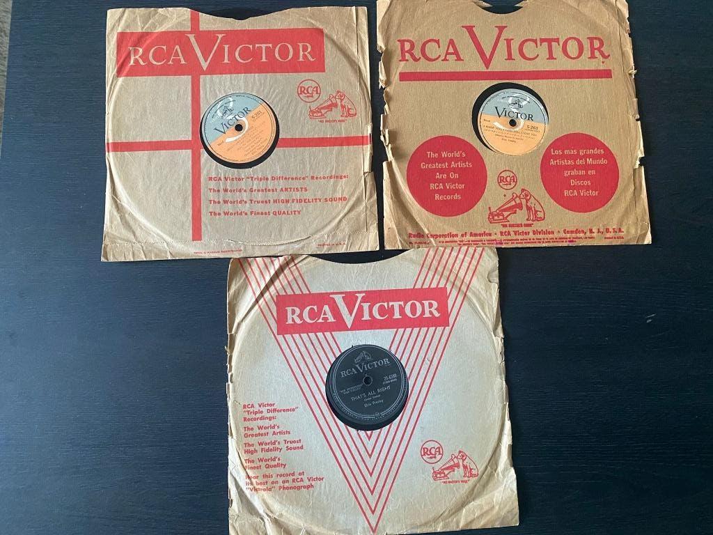 3x 78 toerenplaat Elvis Presley (2x Japanse release), Ophalen of Verzenden, Voor 1960, Gebruikt, 12 inch