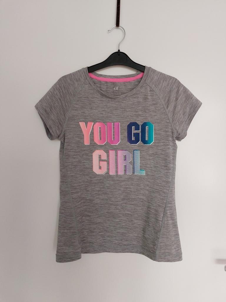 H&M sportshirt maat 146-152 z.g.a.n., Kinderen en Baby's, Kinderkleding | Maat 146, Broek, Meisje, H&M, Ophalen of Verzenden