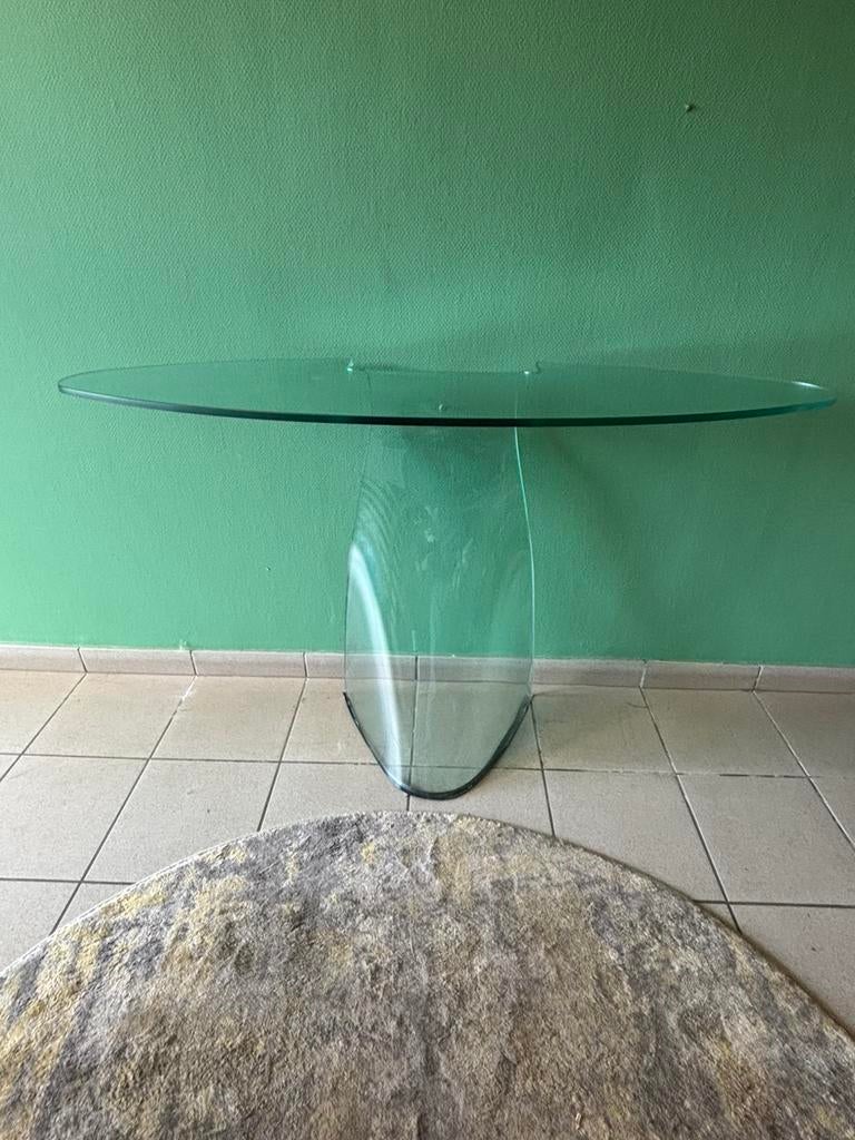 FIAM Italia glazen console – Vintage design, 100 tot 150 cm, Ophalen of Verzenden, Rechthoekig, Glas
