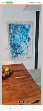 Abstract Schilderij 'Blauwe Energie' van Sas (100x150 cm), Ophalen of Verzenden