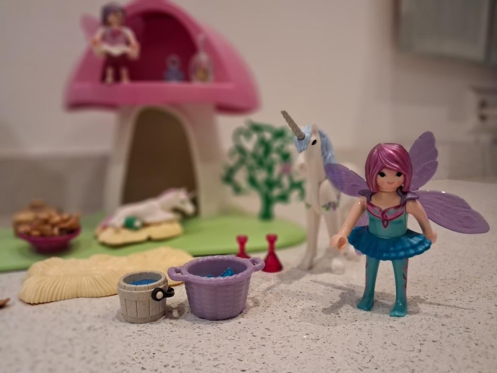 Playmobil 6055 Paddenstoel met Eenhoorns en Feeën, Kinderen en Baby's, Speelgoed | Playmobil, Ophalen of Verzenden, Gebruikt, Complete set