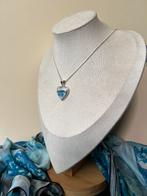 Scheeliet rodochrosiet blauw hart hanger liefde zeldzaam, Ophalen of Verzenden, Nieuw, Zilver, Verstelbaar