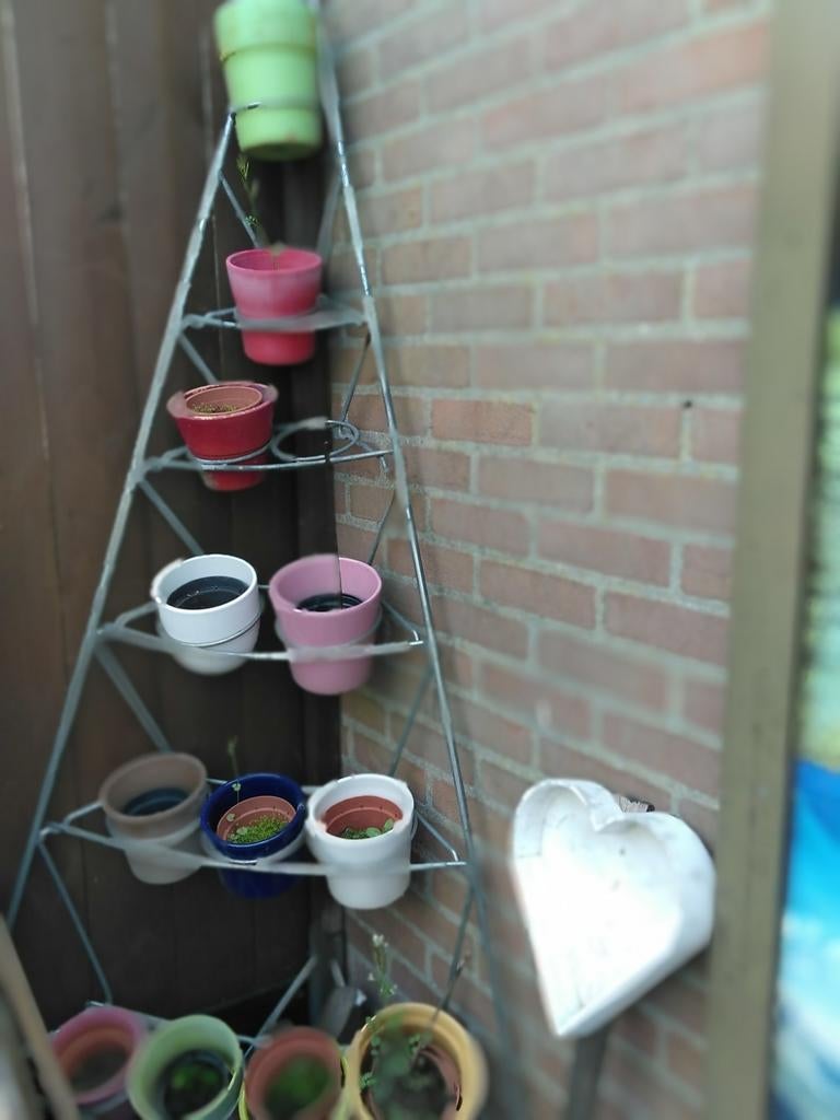 Metalen plantenrek voor hoek, 6 etages, Gebruikt, Ophalen of Verzenden, Metaal, 60 cm of meer